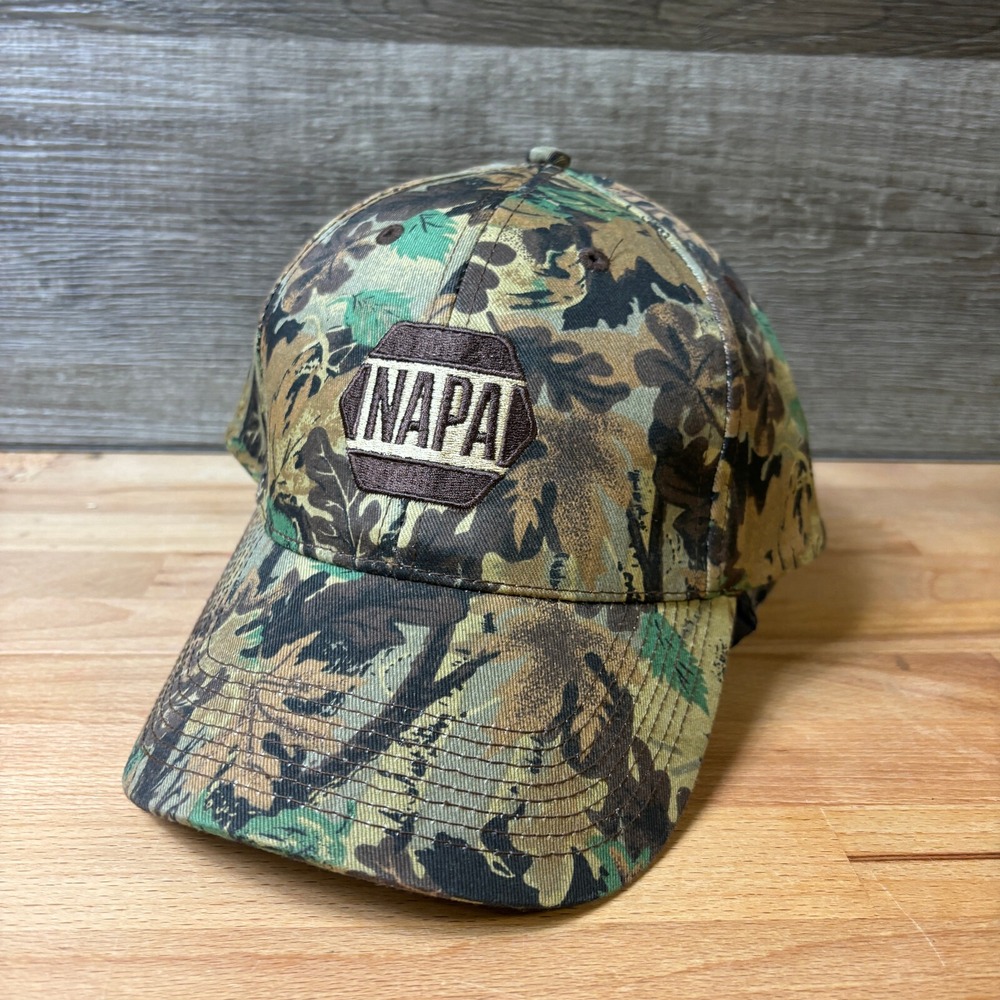 Vintage Napa Hat‎ Cap Snapback Brown Camo Green Hunting Outdoors 90s